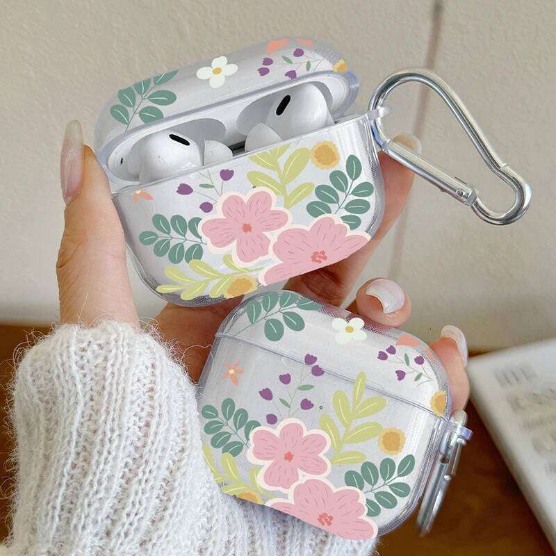 Wireless Bluetooth Case for 1/2 3 4 Pro and Pro2 TPU Flower Pattern Earphone Cover