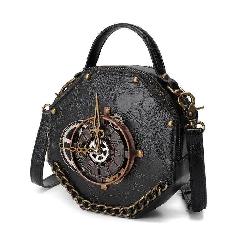 Steampunk Single Shoulder Vintage Women Handbags Gothic Messenger Crossbody Bag Ladies Rivet Top-Handle Bags Pack