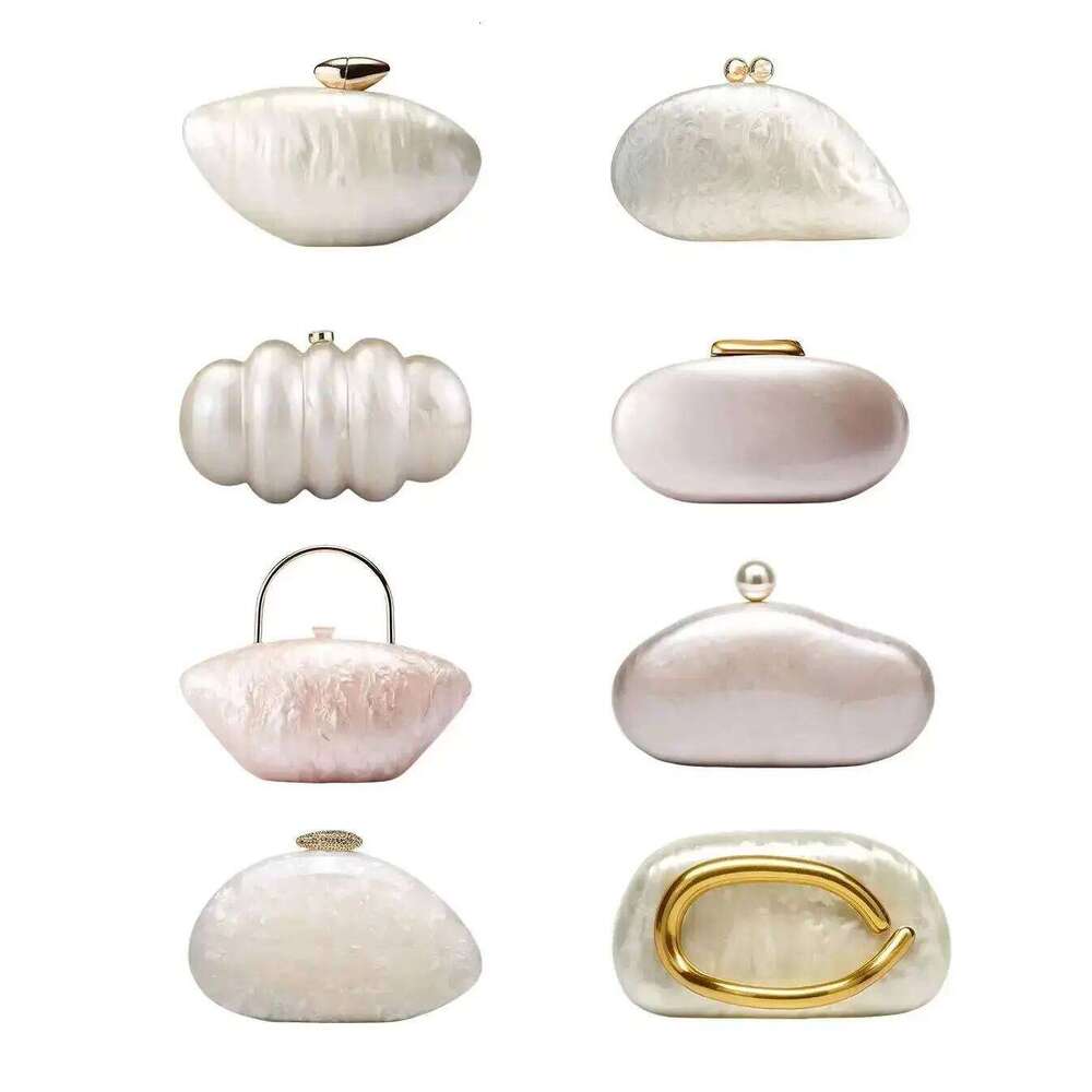 new Acrylic 2025 Lady Fashion and Personalized Dinner Bag Single Shoulder Crossbody cute ivory pearl color purse