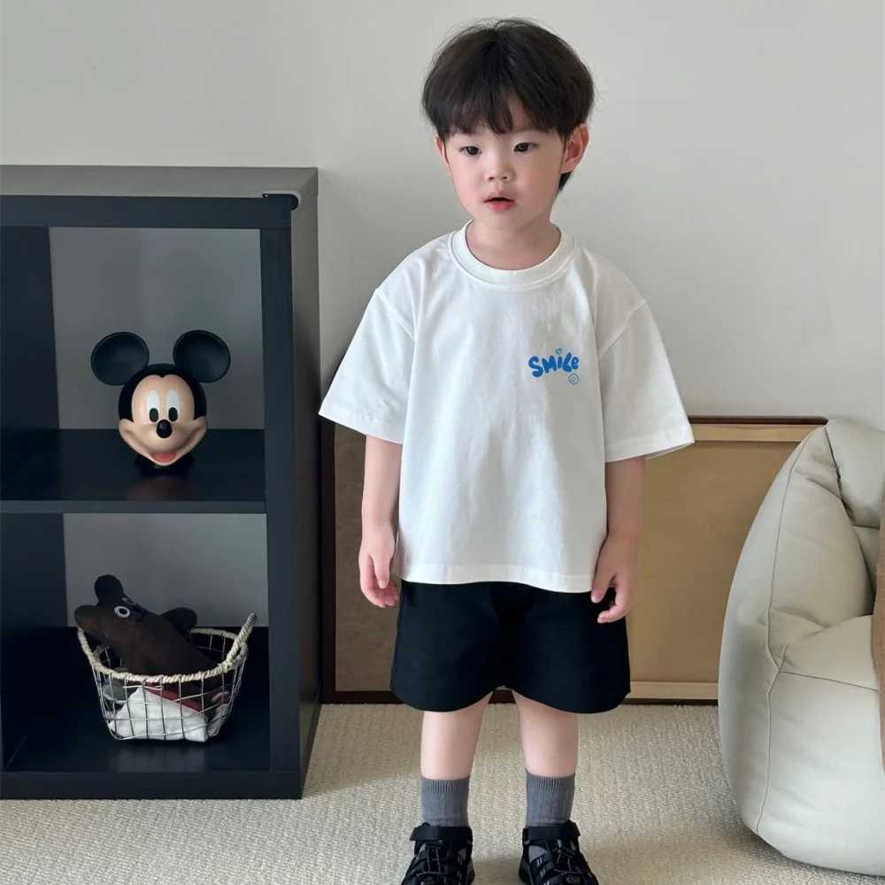 Printed childrens short-sleeved T-shirt for boys and girls pure cotton in summer casual versatile fresh cute and fun T250603