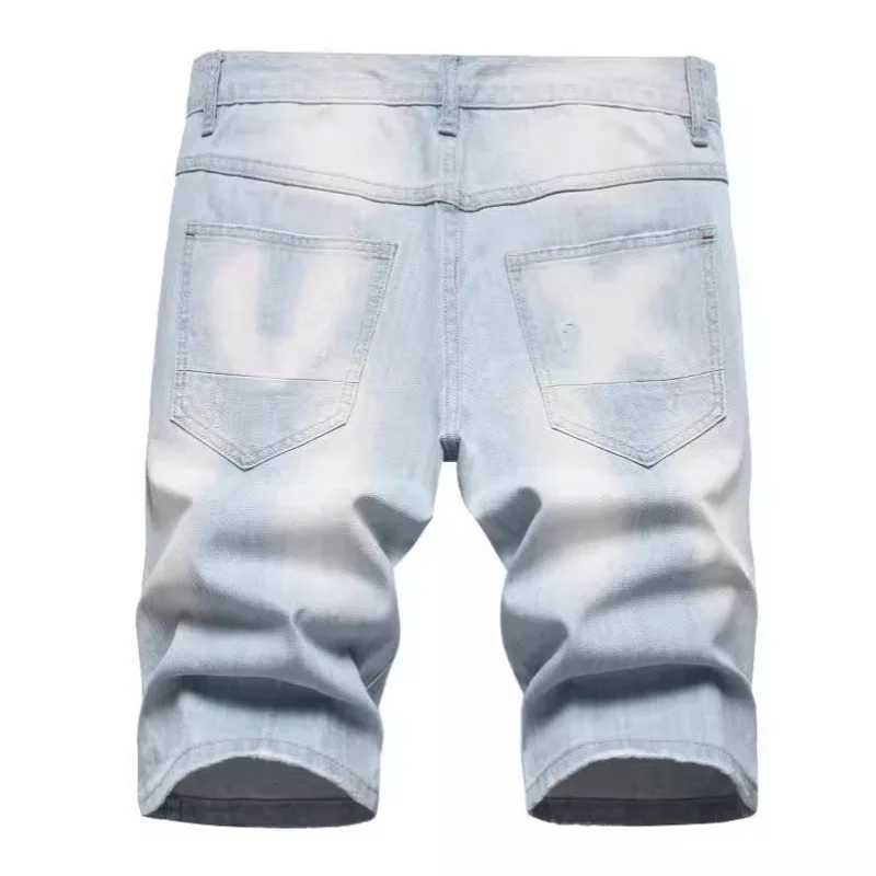 2024 New Summer Shorts Jeans Men Denim Pants Stretch Dark Blue Fashion Design Mens Jeans Slim Straight Male Short Jeans Hombre T250603