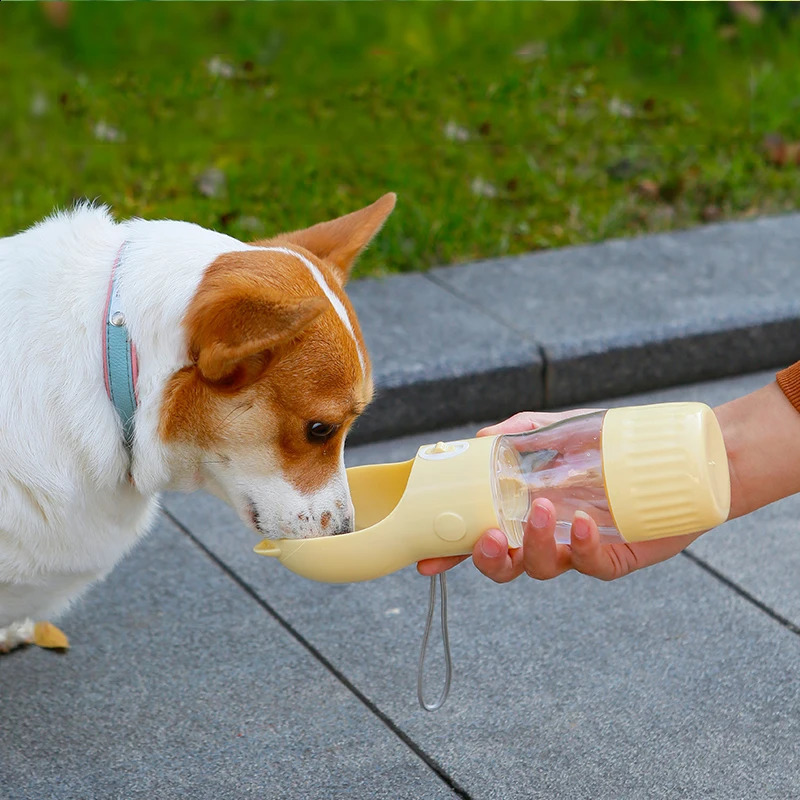 free shipping 2 in 1 Portable Dog Water Bottle For Small Big Dogs Cat Outdoor Leak-proof Puppy Drinking Bowl With Food Container Pet Feeder 250527