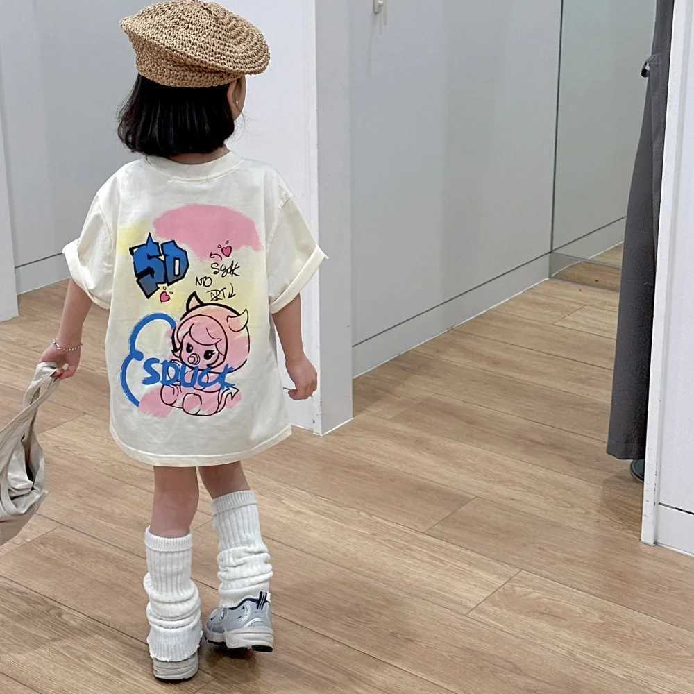 Trendy short-sleeved T-shirt for girls original pure cotton summer casual sweet and cool outfit cute and interesting T250603