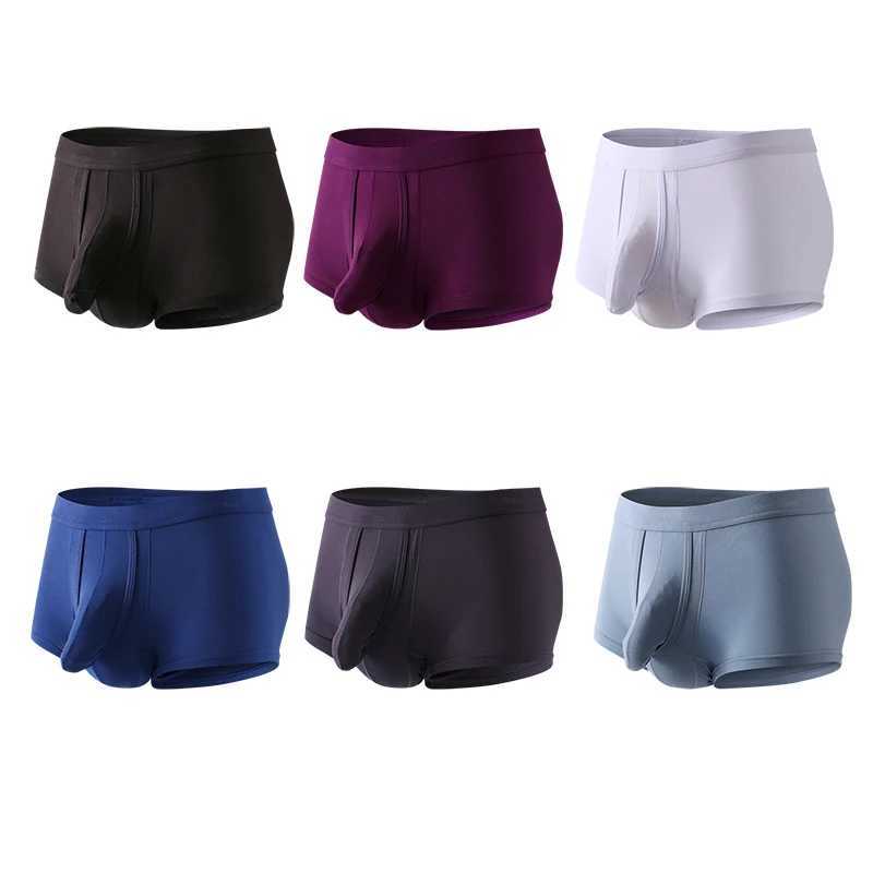 2Pcs Mens Panties Viocase Male Boxers Underwear Flat Pants U Convex Pouch Panties Underpants W250603