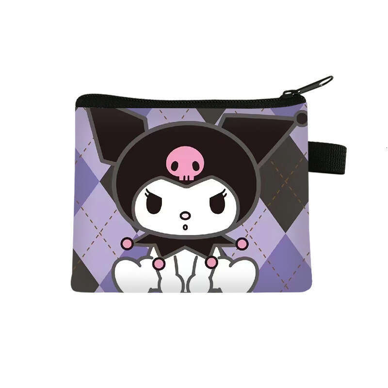 2025 New Honor of Kings Collaboration Kuromi Cartoon Cute Children's Zipper Short Printed Card Holder Coin Purse