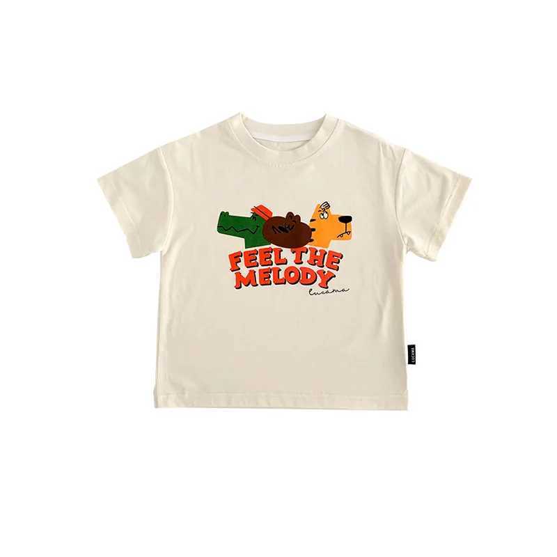 Girls Tees Cotton Sequins Boys Summer New Cute Tees for Toddlers Outerwear Cartoon Short-sleeved Childrens T-shirt T250603