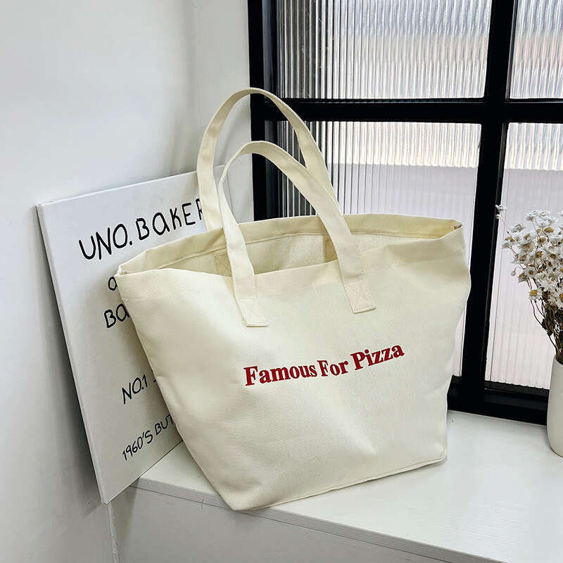 2025 New Simple Large Capacity Shoulder for Women Candy Color Trendy Handbag Niche Canvas Tote Bag