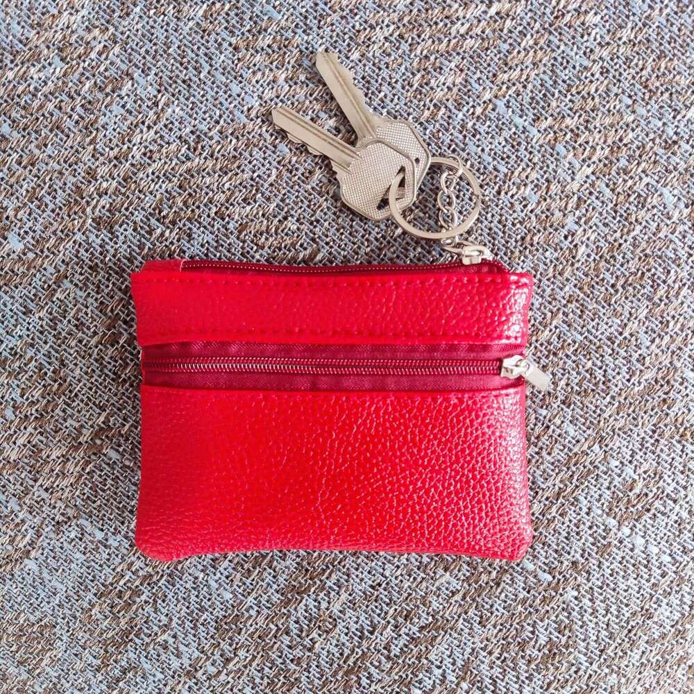 New Soft Leather Men's and Women's Card Holder Fashion Trend Keychain Pendant Mini Gift Storage Bag Coin Purse