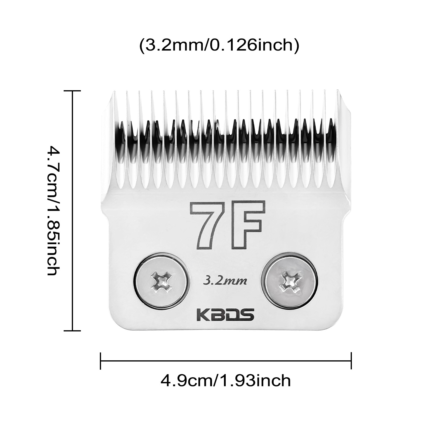 KBDS D-Series 7F Ceramic Detachable A5 Pet Dog Grooming Clipper Blades (1/8" - 3.2mm),Compatible with Most Andis,Oster A5 Wahl KM Series Clippers