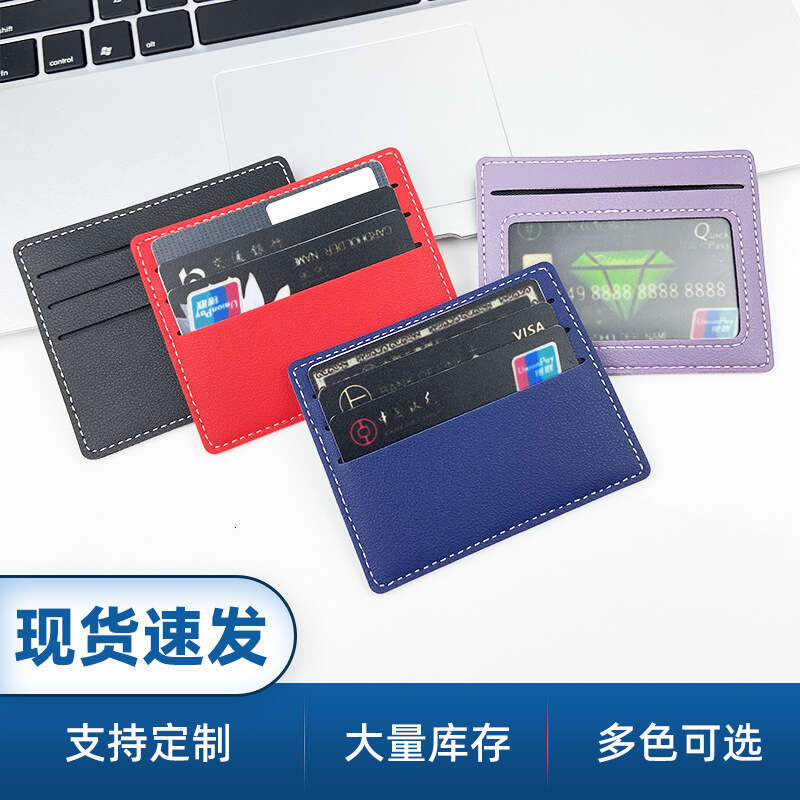 Frame 4 Slot Thin Women PU Leather Holder Card Case Customizable Printing