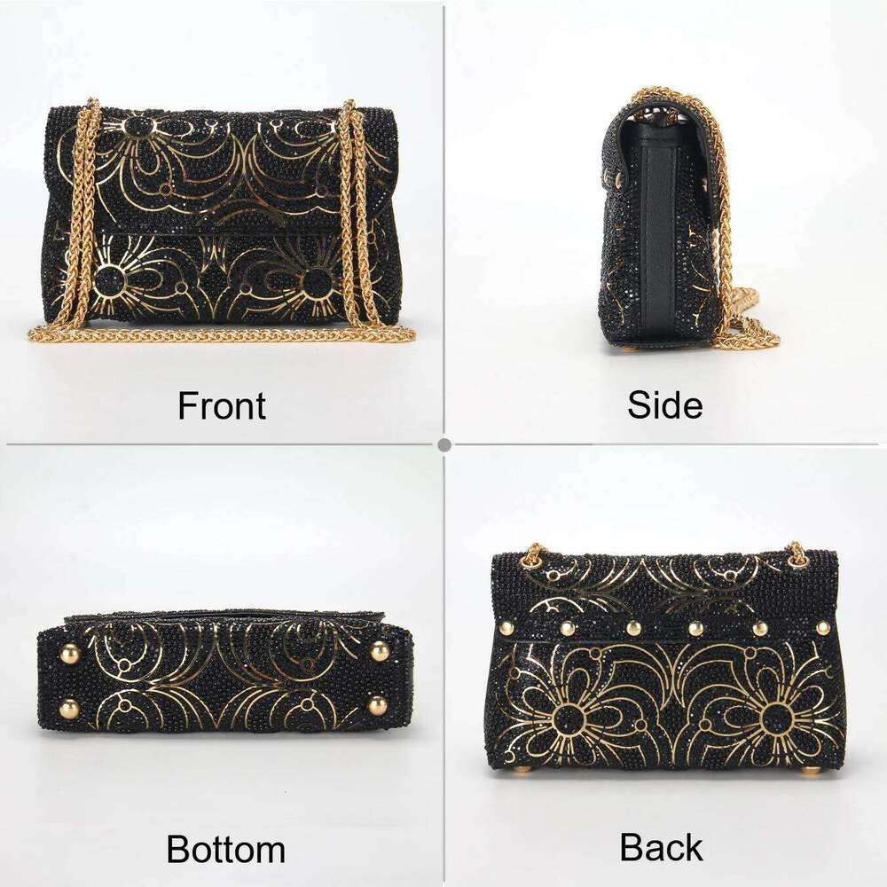 Rhinestone ladies Gorgeous dinner bag Pearl Shoulder Bag , sequined flower design handbag, single chain adjustable as crossbody , handbag,