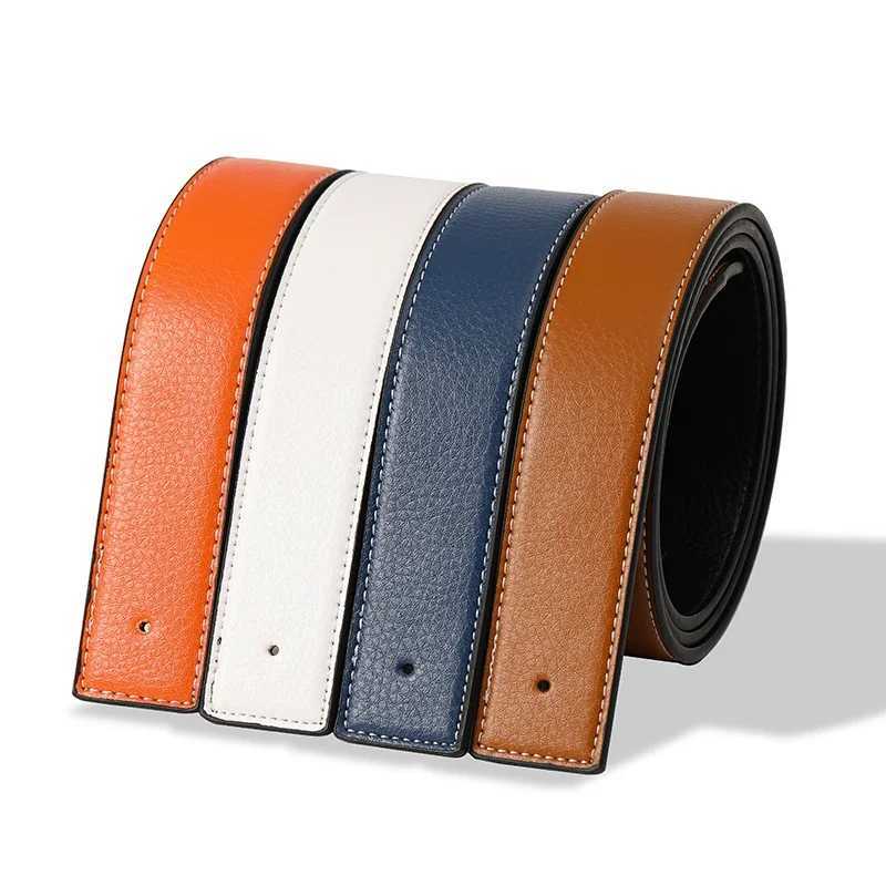 Luxury Brand Belts No Buckle Men High Quality Pin Smooth Buckle Male Straps without Buckle PU Leather Waistband No Buckle 3.8cm XJ250602