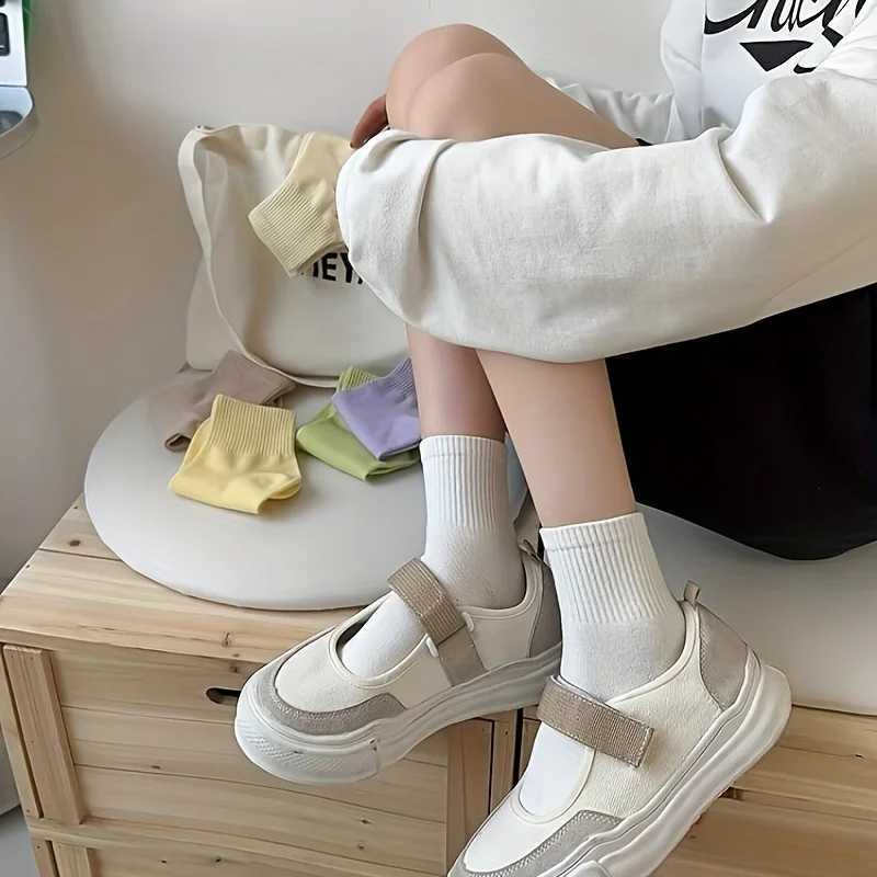 Womens Solid Socks Comfortable Breathable Colorful Casual Soft Vibrant Candy Colored Short Socks Cute All Season Girls Boat Socks T250602