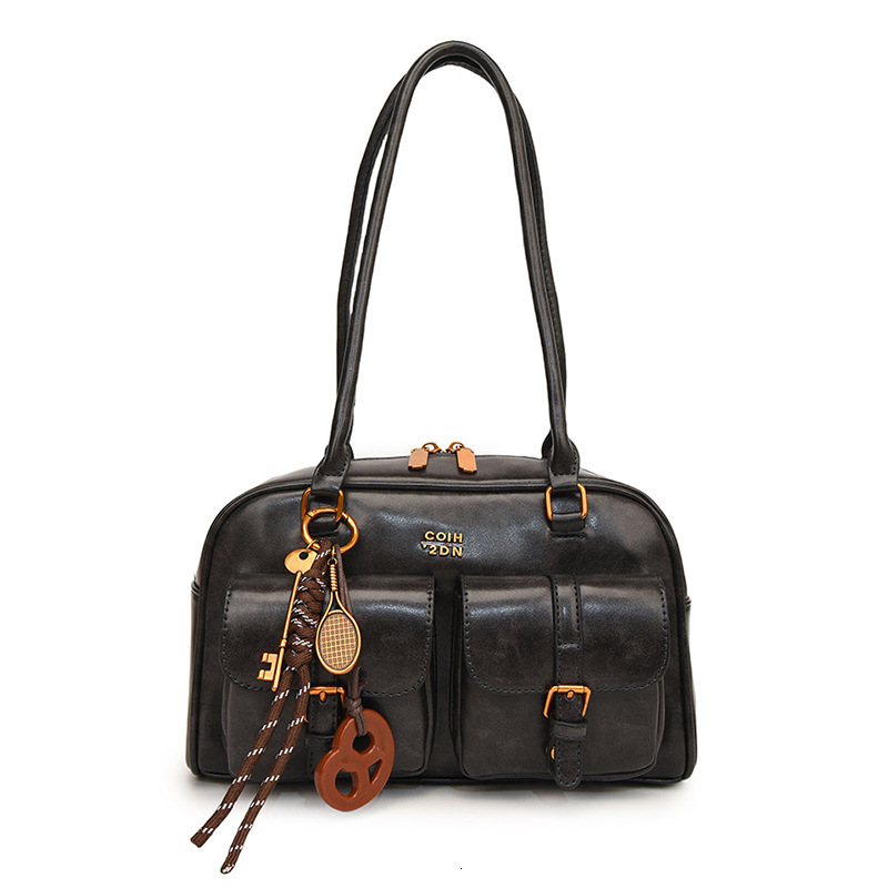Top brand high-quality new free designer bag high-end retro large capacity bag 2025 new fashionable bowling bag one shoulder armpit handbag new free d