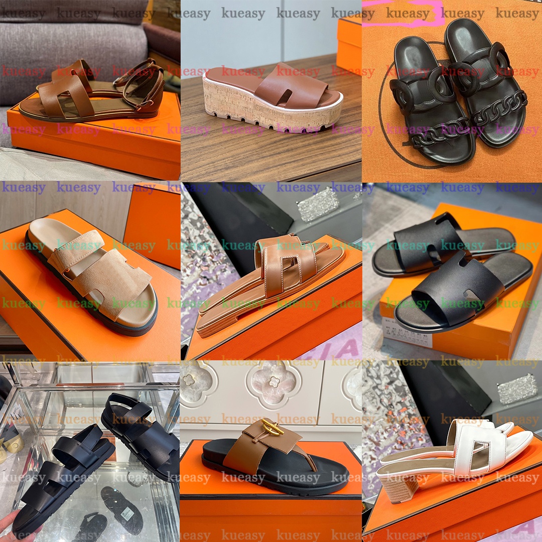 Women Sandals Men Designer Brand Flat sandles Heels Beach Real Leather Slippers Letter Slides Women Flat Slide Flip flop Flops with Dust Bag summer Ladies slipper
