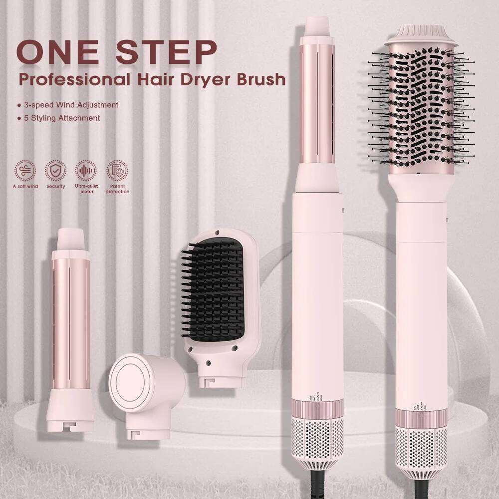 5 in 1 Professional High Speed Hot Styler, Frizz-Free Dryer Brush, No Heat Damage Air Styler Wrap - Hair