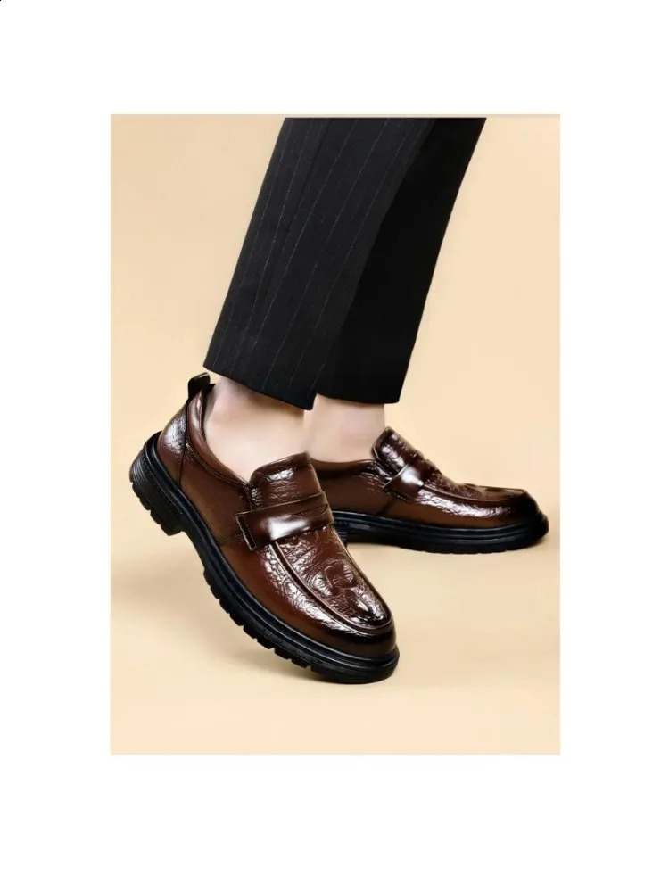 ENLEN BENNA High-quality autumn and winter series mens shoes cowhide pattern casual leather shoes 250526