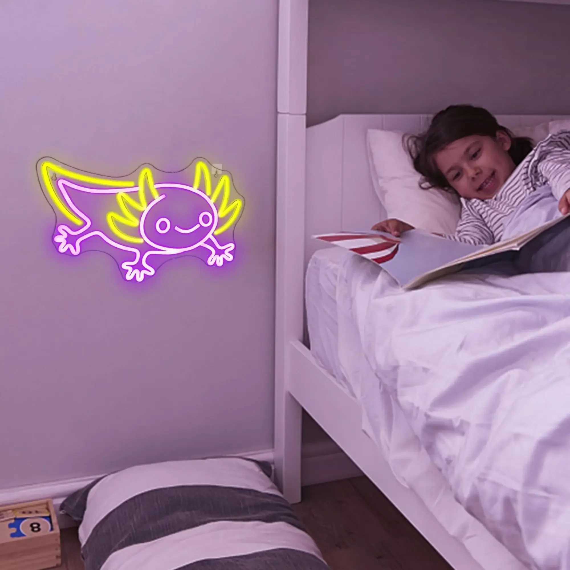 Axolotl Neon Sign USB LED Light for Wall Decor Adorable Ambiance in Bedroom Game Room Perfect Gift for Amphibian Enthusiasts XJ250602