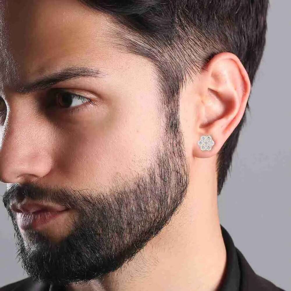Bulk Wholesale Multi Size Cluster Moissanite wer Stud Earrings Sterg Sier VVS Dia Fine Jewelry Men Women