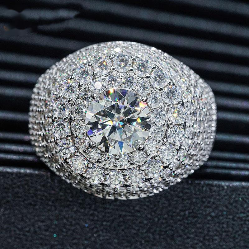 Luxury Custom Initial Moissanite Diamond 925 Silver Championship Ring Hip Hop Bling VVS Perfect Gift for Men