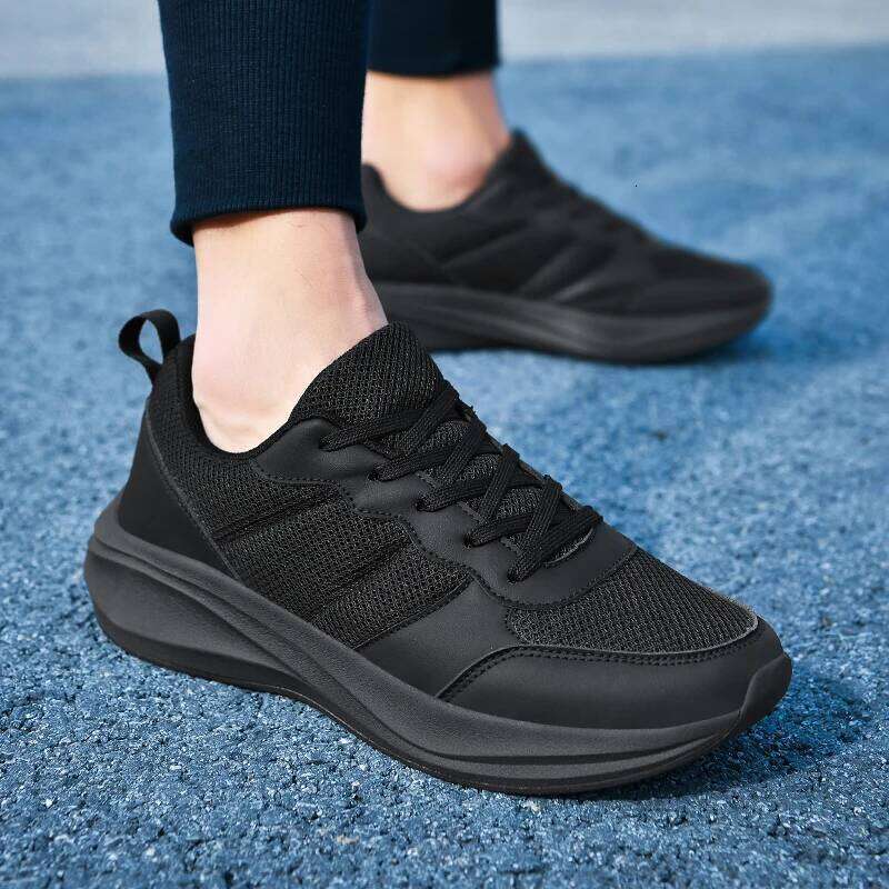 Men Soft Breathable Running Lightweight Mesh Platform Casual Shoes Black Sneakers Tenis Masculino Zapatillas Hombre