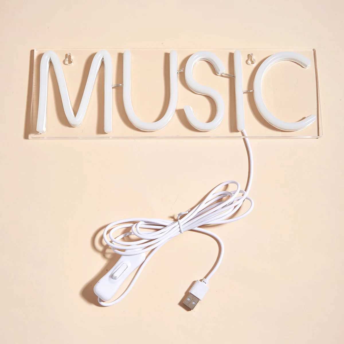 Chi-buy LED Neon MUSIC USB Powered Neon Signs Night Light 3D Wall Art Game Room Bedroom Living Room Decor Lamp Signs XJ250602