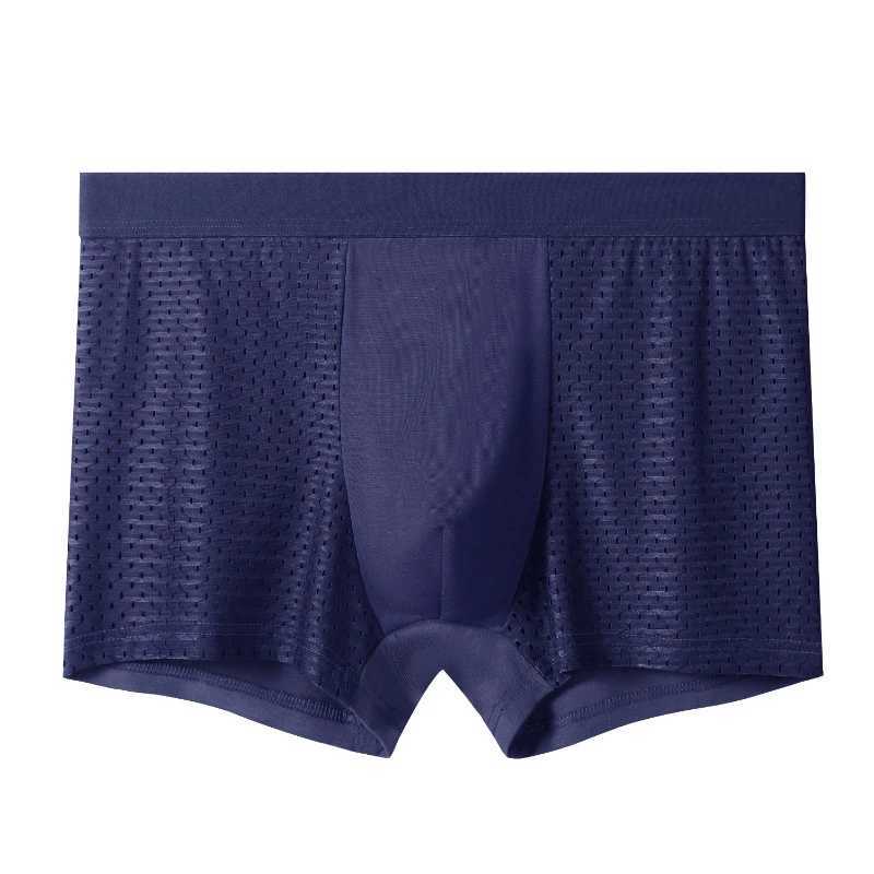 Mens Underwear Male Thin Breathable Panties for Mens Ice Silk Underpant Mesh Sexy Square Corner Pants for Mens Shorts 4pcs/set W250603