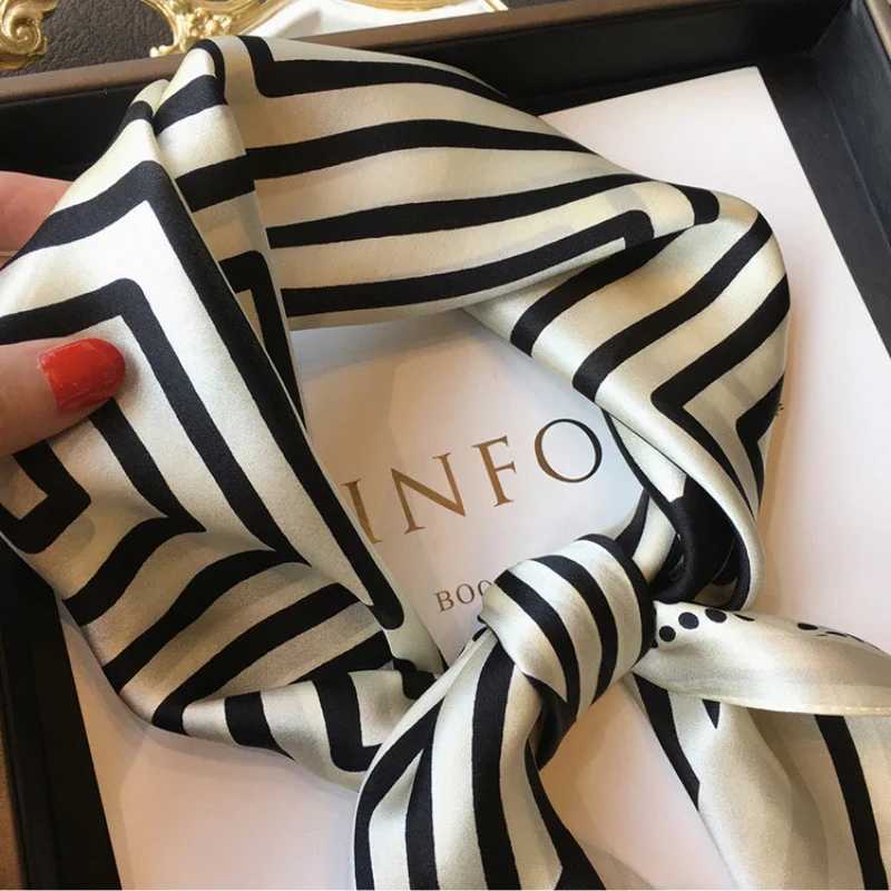 Design Neck Tie Wrist Wrap Hair Ribbon Luxury Brand 100% Real Silk Square Scarf Women Headband Neckerchief Shawl Ladies Bandana W250602