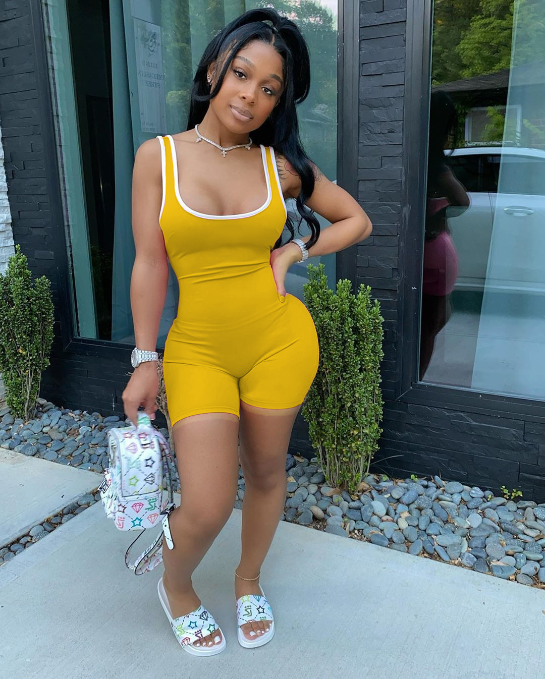 women's wear Fifteen Colors Running Volume R6296 Hot-Selling Summer Women's Short Casual Sports Jumpsuit