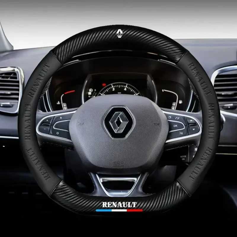 Car Steering Wheel Cover Carbon Fiber Leather Anti Slip For Renault Clio RS Captur Kadjar Scenic Koleos Duster Megane Logan Acce R250603