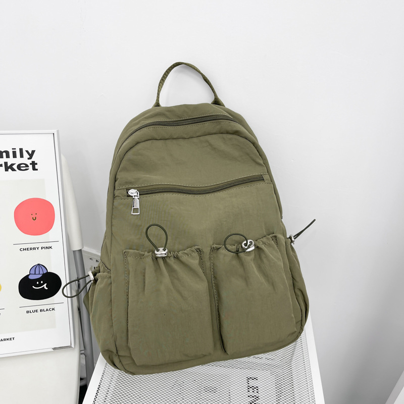 College Simple Style Versatile New Casual Large Capacity Double Shoulder Bag Middle Lightweight Travel Backpack for High School Students