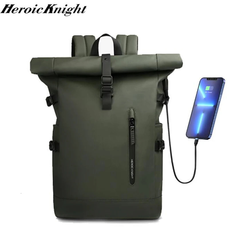 Heroic Knight Mens Backpack Outdoors Travel Rollup Womens Bag Expandable Laptop Pack Large Capacity Waterproof Backpacks 250530