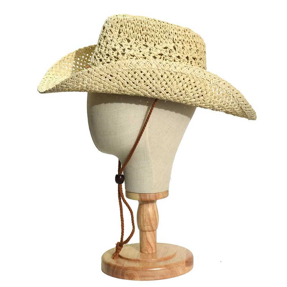 Panama Soft Handmade Cowboy Straw Hat Summer Men Women Outdoor Travel Beach Hats Unisex Solid Wide Brim Beach Sun Cap Fedora Hat W250602