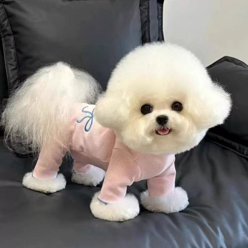 TTT Dog clothes thin belly protection clothes pet four-legged clothes Teddy Bichon Pomeranian small dog cat pajamas spring and summer