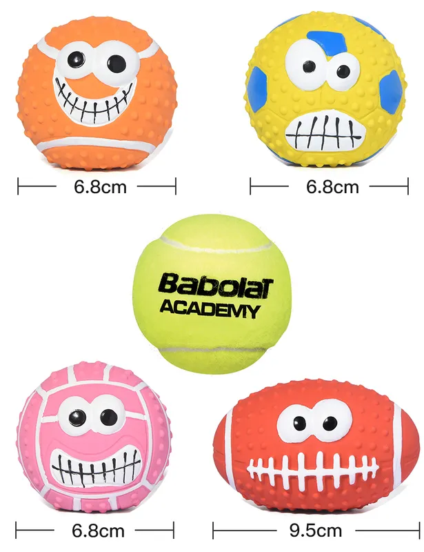 Dog Toys Squeaky Ball Latex Rubber Squeak Soft Bouncy Fetch Balls for Medium Small Pets Interactive Play Suppliers