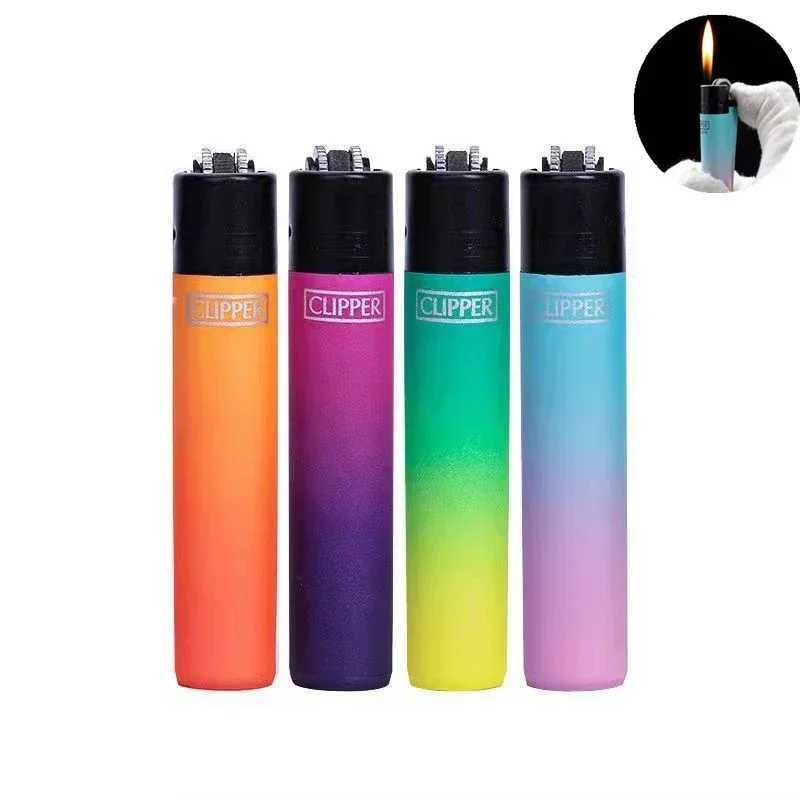 Spanish Clipper Gas Lighter with Personality Pattern Refillable Gas Lighter 8 Pieces Boxed Smoking Set Collection GiftC250603