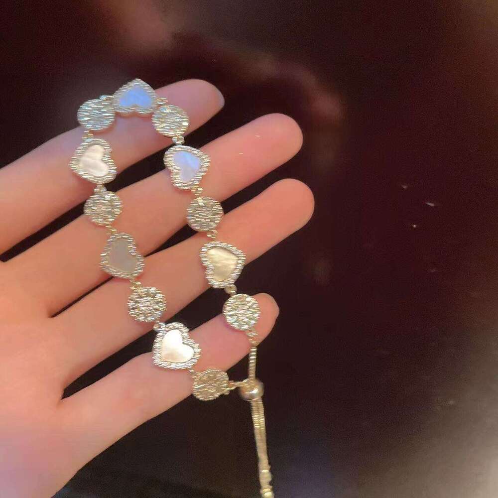 INS hot Titanium steel 18K gold electroplated zircon sun heart splicing bracelet Korean style light luxury style pull-out bracelet fashionable persona