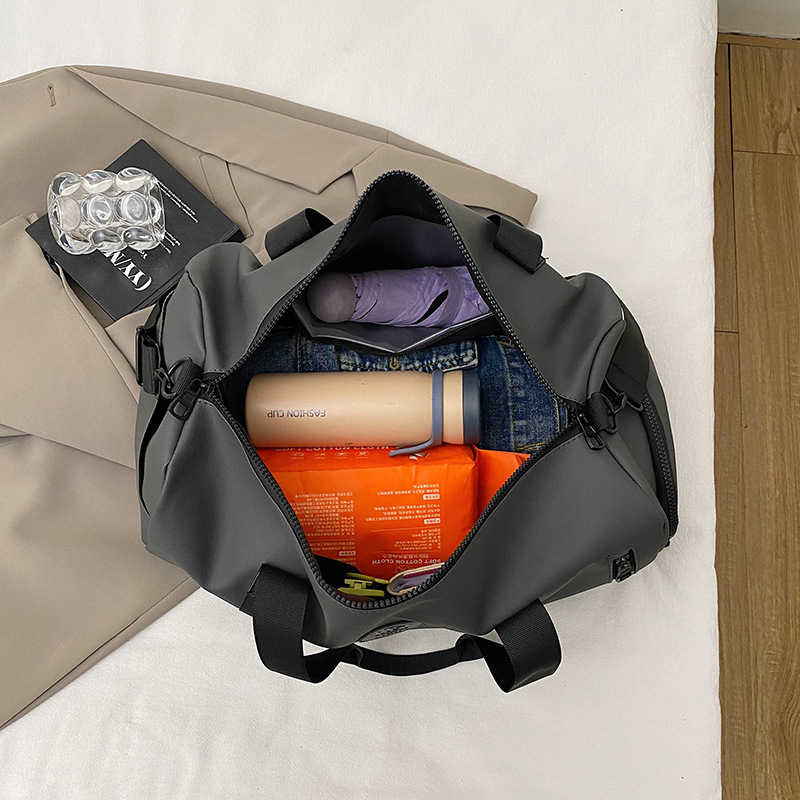Unisex Sports Gym Textured Solid Color Simple Trendy Large Capacity Travel Bag