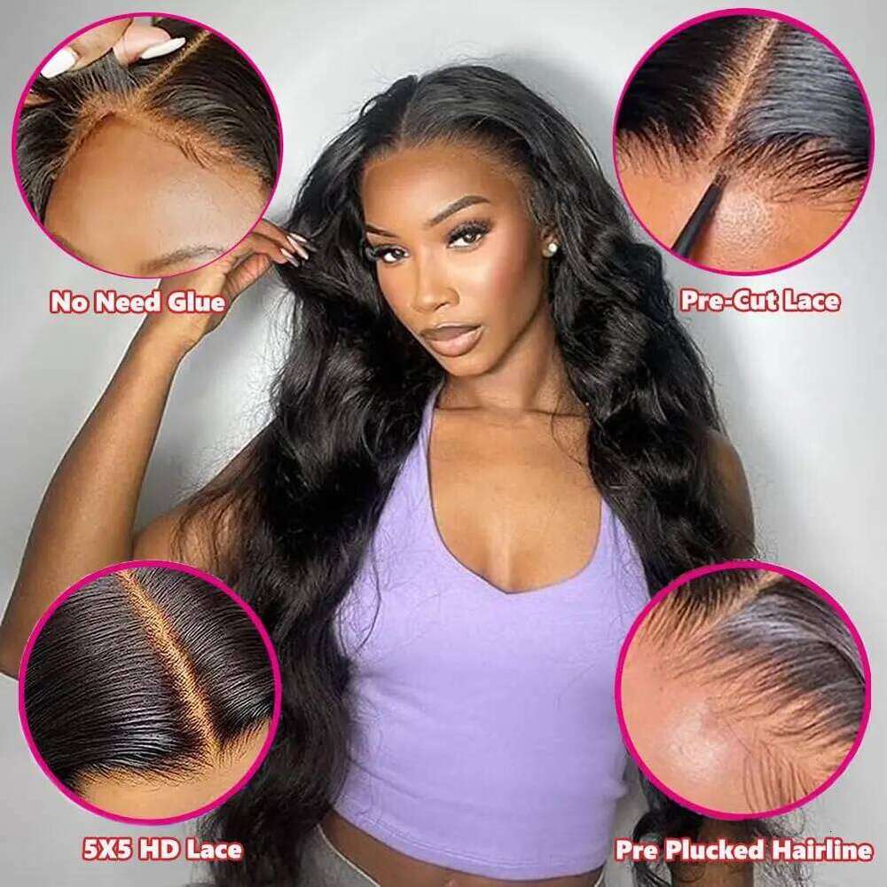Go Body Wave 6x4 5x5 9x6 7x5 Lace Closure Glueless Wig Human Hair Ready To Wear Cut Pre plucked