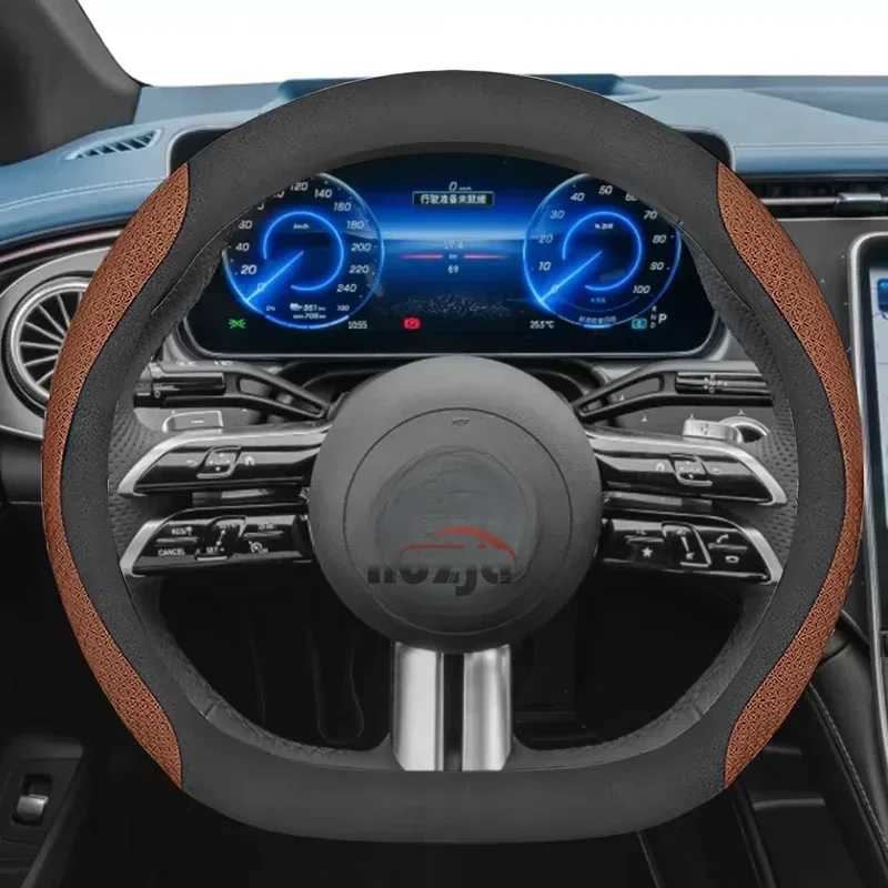 Leather Car Steering Wheel Cover for Opel Rocks-e Tigra Vectra Meriva Mokka-e Mokka X Movana Nova Omega Vivaro Zafira Andere R250603
