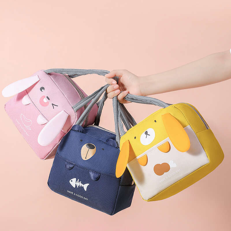 New Cartoon 3D Cute Oxford Cloth Elementary School Student Handheld Lunch Container Insulated Bag