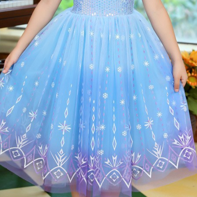DISNEY toddler designer clothes baby girls Princess Dress with puffy sleeves for Halloween costume fluffy tulle comfortable and soft.