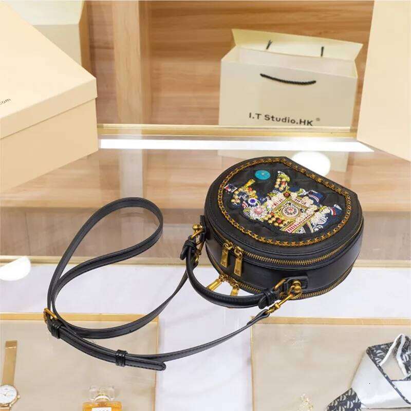 Women's Handbag 2024 New Light Brand Single Shoulder High-End Texture Designer Small Round Bag, Crossbody