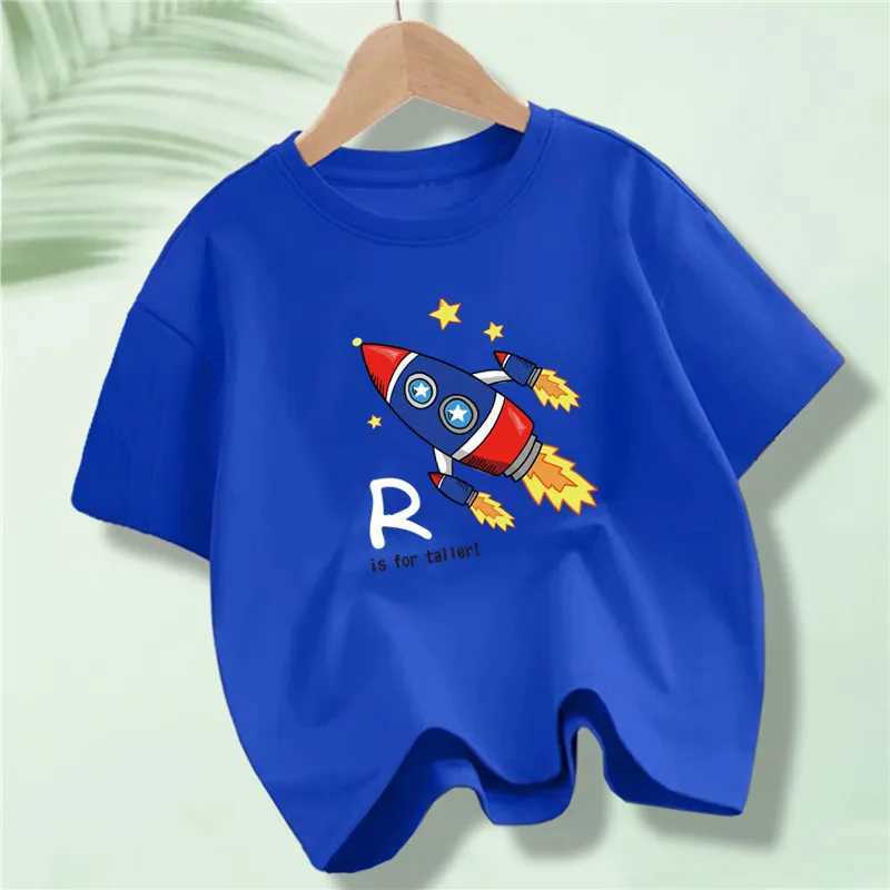 Kids Explore Space Astronaut Prints T-Shirt Boys Fashion Cotton T-Shirts Hip Hop Casual Cotton Tops T250603