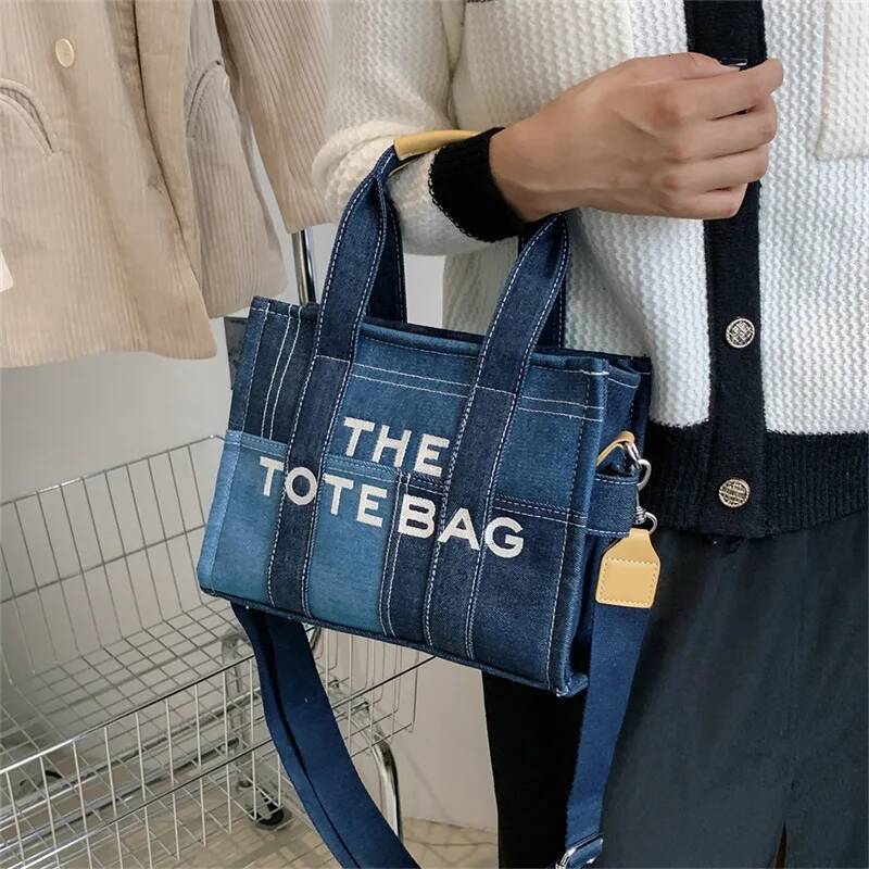 New Fashion Women's Tote Trend Brand Denim Embroidery Crossbody Classic Elegant Shoulder Bag Designer Handbag