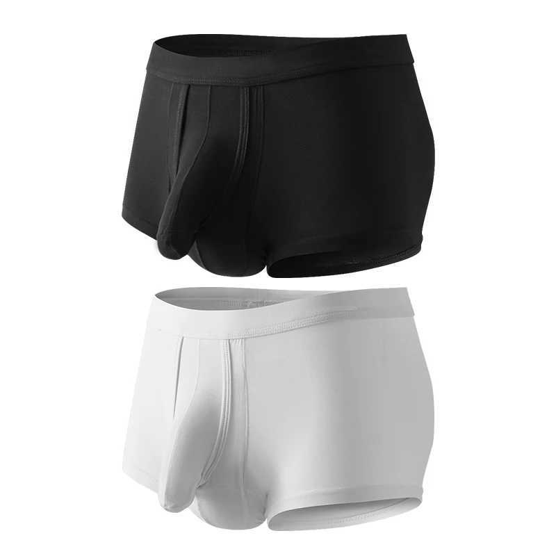 2Pcs Mens Panties Viocase Male Boxers Underwear Flat Pants U Convex Pouch Panties Underpants W250603