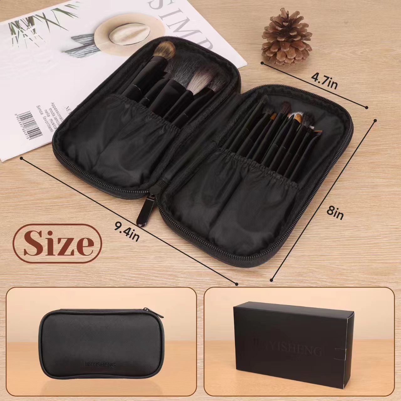 10 piece hourglass makeup brush set easy to wear powder carving brush diagonal eye shadow concealer nose brush female makeup 250311