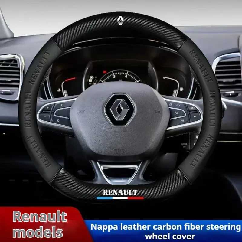 Car Steering Wheel Cover Carbon Fiber Leather Anti Slip For Renault Clio RS Captur Kadjar Scenic Koleos Duster Megane Logan Acce R250603