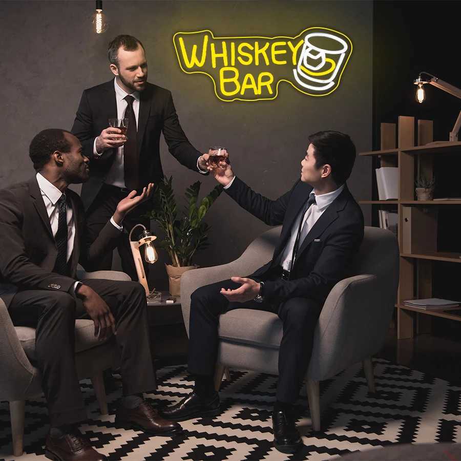 Whiskey Bar Neon Sign Cup Led Icon Usb Powered Used For Bars Club Parties Family Gatherings Restaurant Business Decor. XJ250602