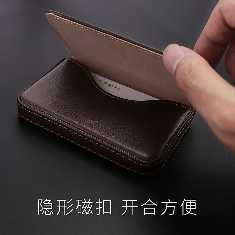 Large Capacity Case Faux Leather Business Bank Credit Card Holder Wallet Handbag Company Enterprise